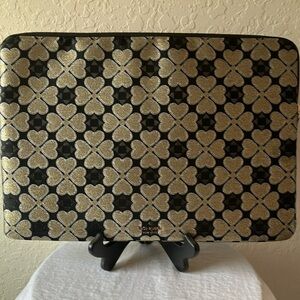 Kate Spade: Black & Gold Odette Jacquard Universal Padded Laptop Sleeve